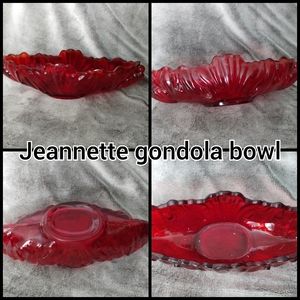 Red vintage glass bowl.